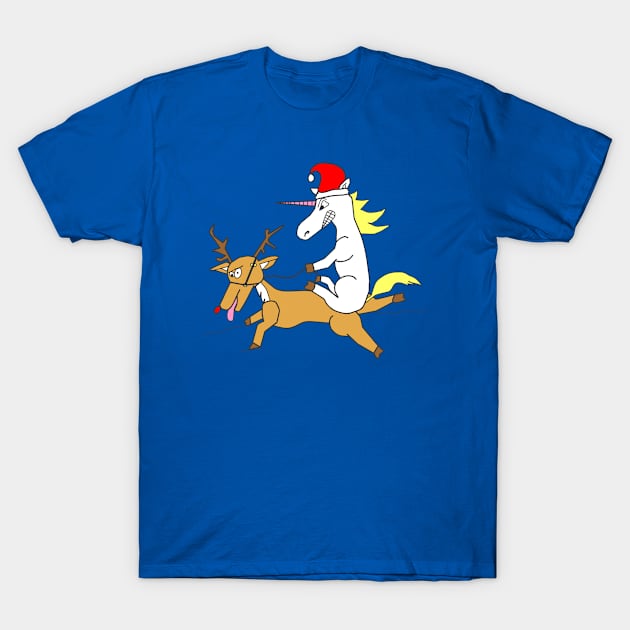 Unicorn Santa T-Shirt by GreysonCole
